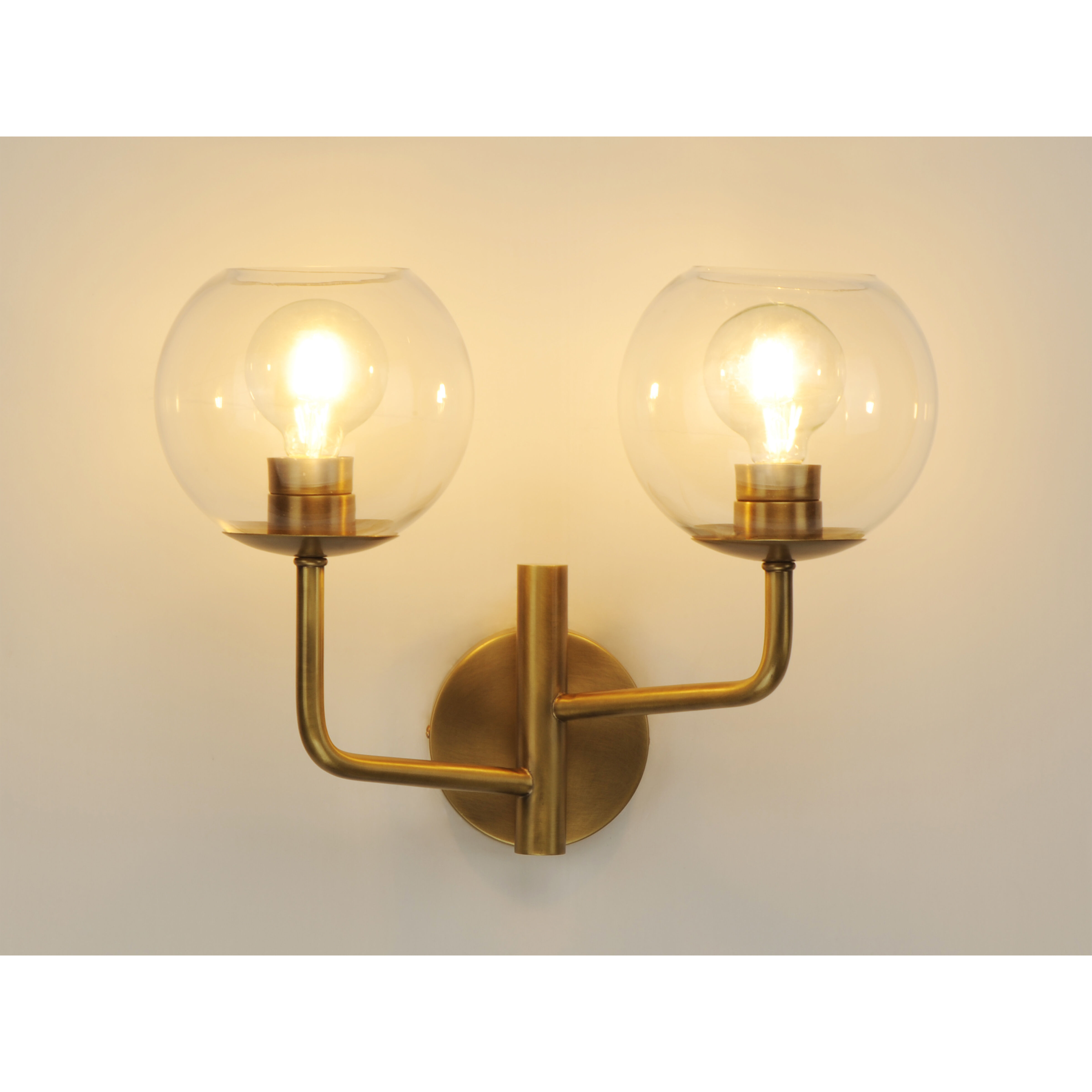 Branch 2 Light 18 inch Natural Aged Brass Vanity Light Wall Light