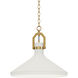 Lumi 1 Light 16 inch Satin Brass Single Pendant Ceiling Light