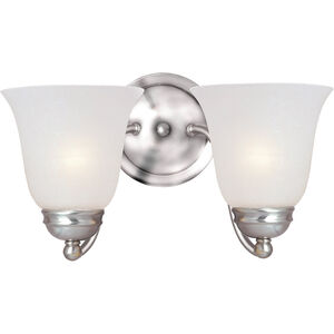Basix 2 Light 14 inch Satin Nickel Wall Sconce Wall Light in Frosted