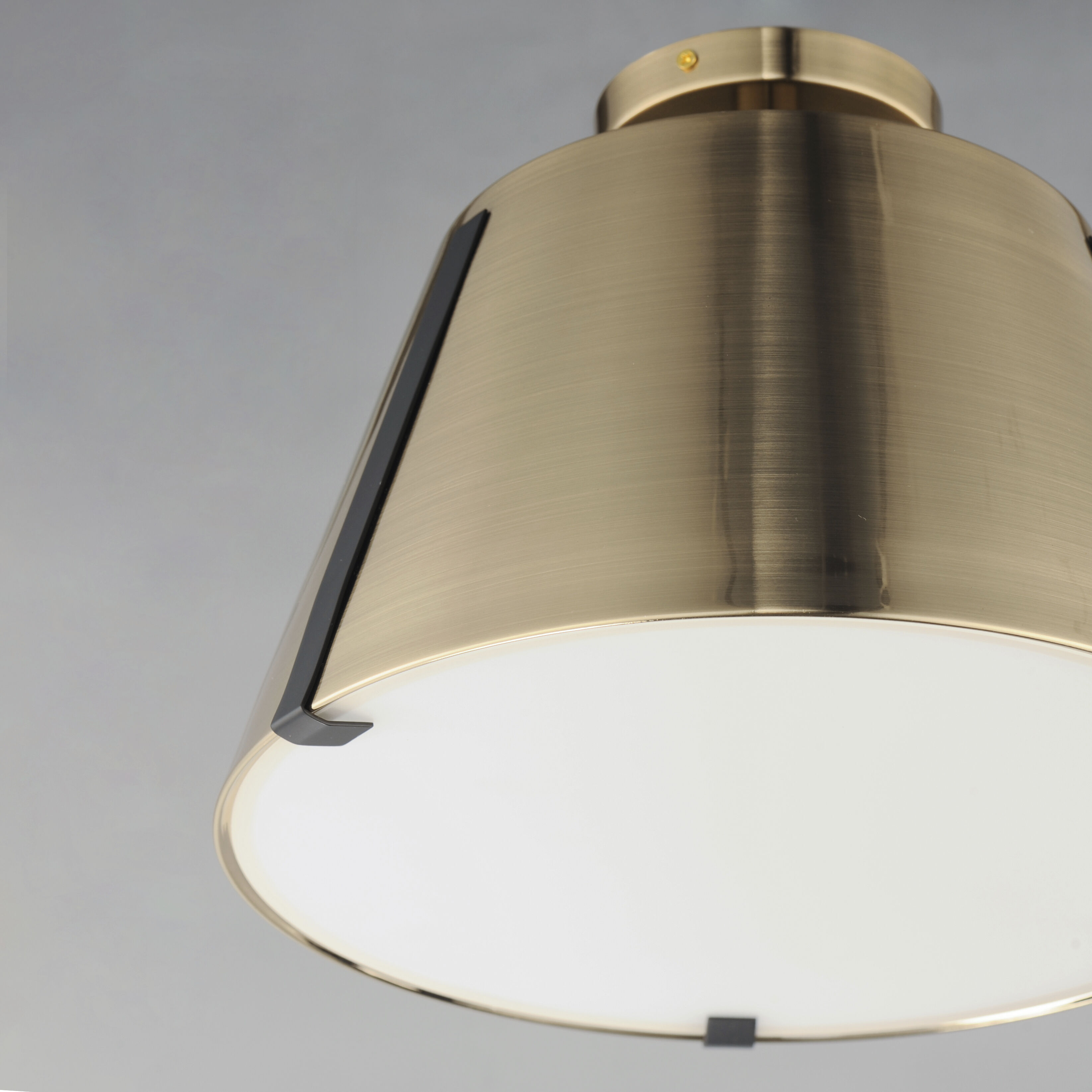 Carlo LED 13.75 inch Dark Bronze/Leather/Heritage Brass Semi-Flush Mount Ceiling Light