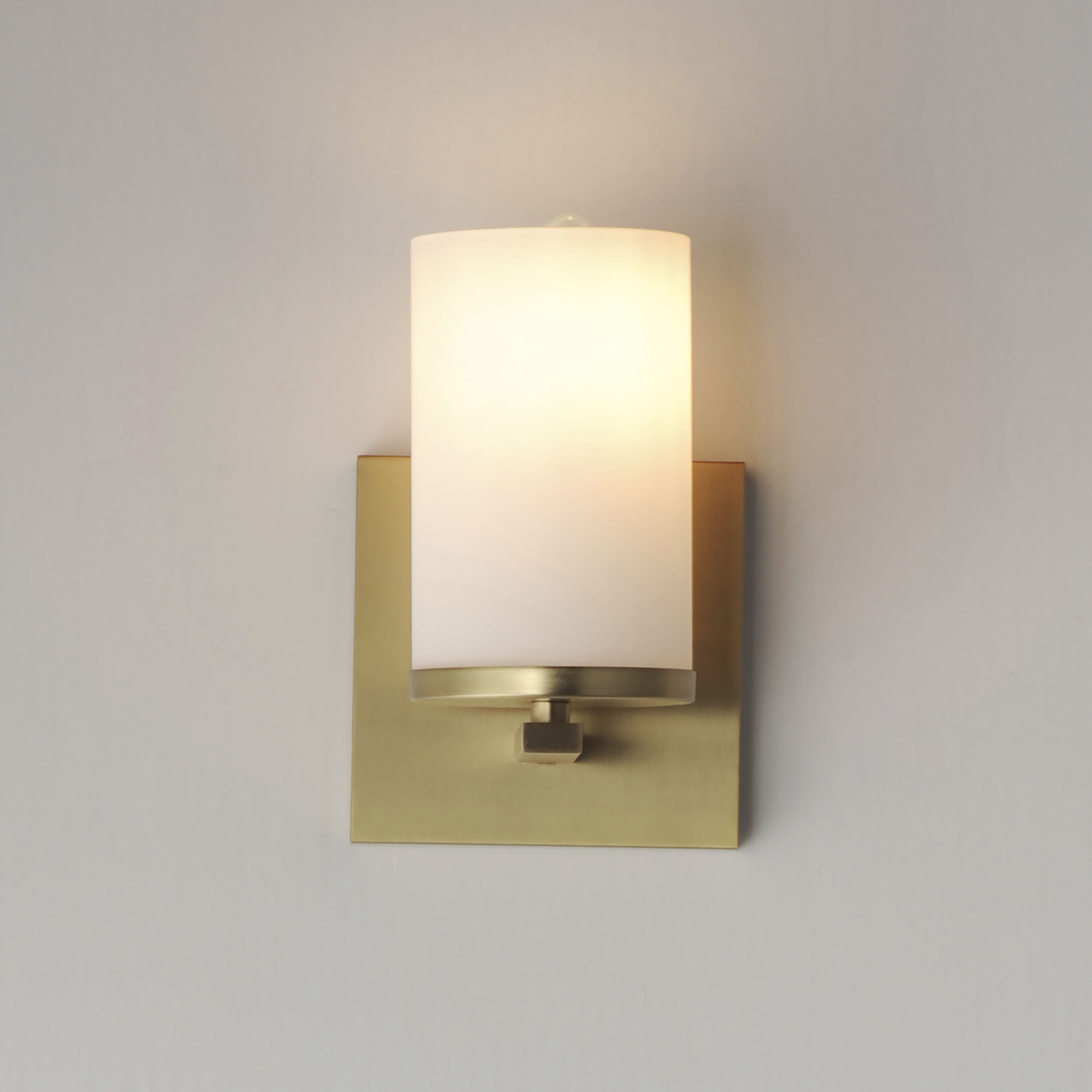 Lateral 1 Light 5 inch Satin Brass Wall Sconce Wall Light in Satin White