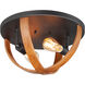 Compass 2 Light 15.75 inch Antique Pecan/Black Flush Mount Ceiling Light in Antique Pecan and Black