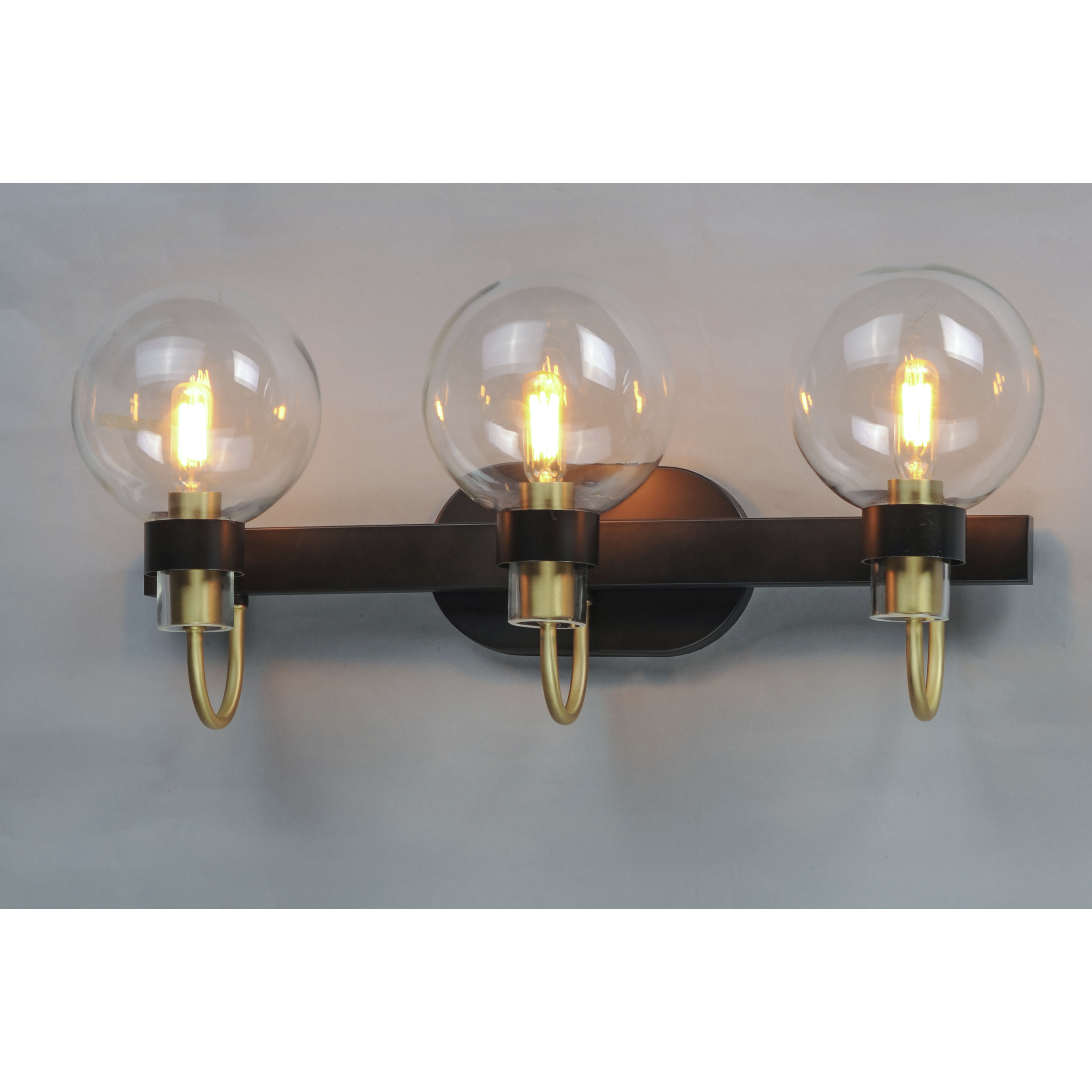 Bauhaus 3 Light 23 inch Bronze/Satin Brass Bath Vanity Wall Light