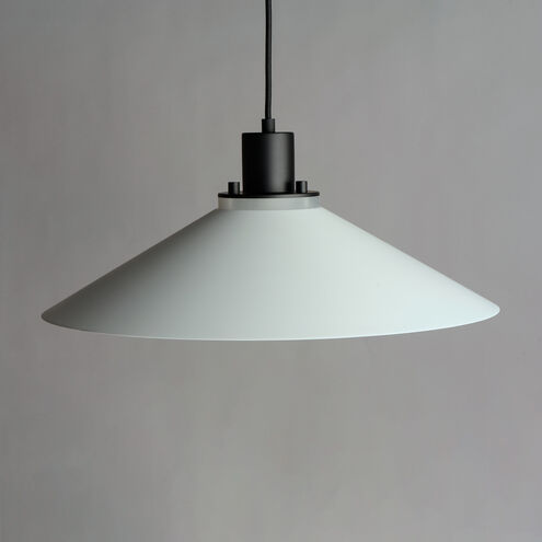 Oslo 1 Light 19 inch Black/White Single Pendant Ceiling Light