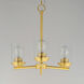 Corona 3 Light 17 inch Satin Brass Single-Tier Chandelier Ceiling Light in Clear