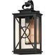Yorktown VX 1 Light 17.75 inch Black and Aged Copper Outdoor Wall Mount