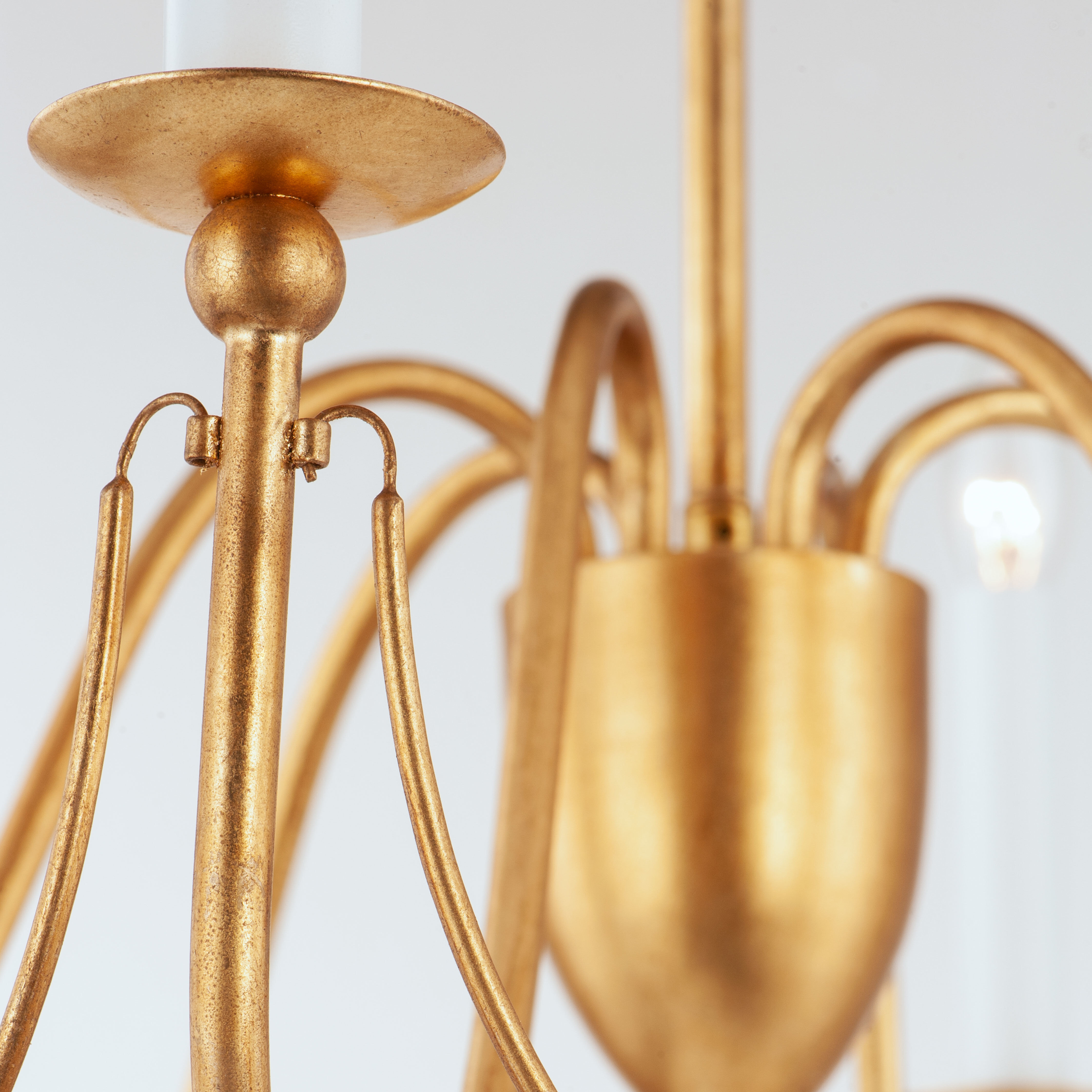 Plumette 6 Light 28 inch Gold Leaf Chandelier Ceiling Light