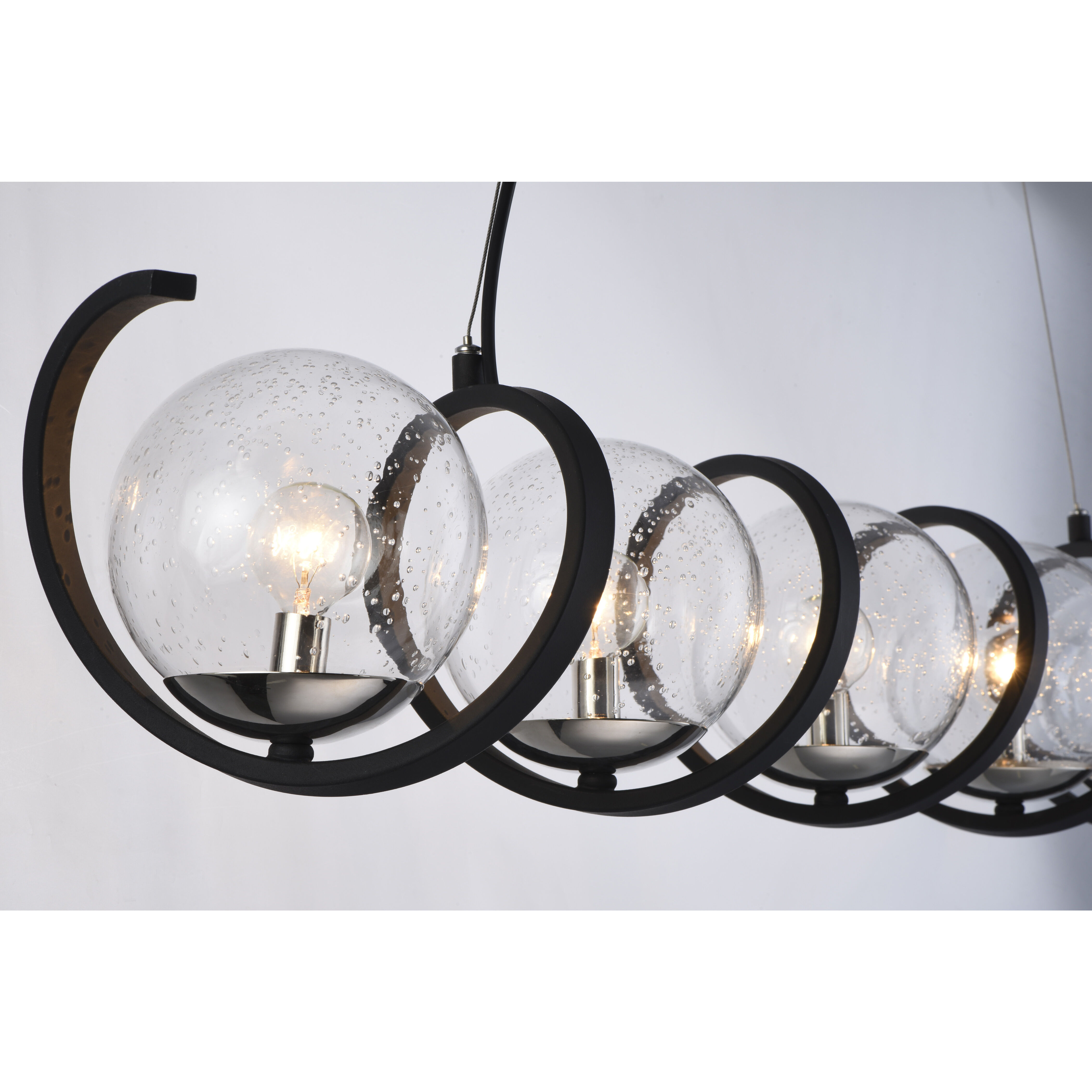 Curlicue 5 Light 7 inch Black/Polished Nickel Multi-Light Pendant Ceiling Light