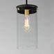Pinn 1 Light 8 inch Black and Satin Brass Single Pendant Ceiling Light