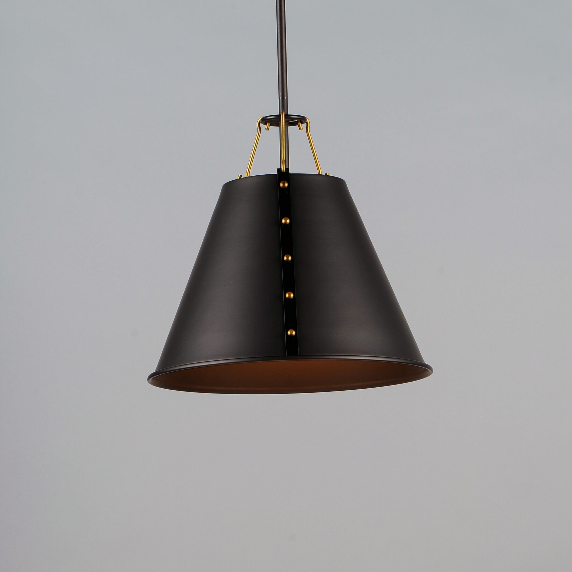 Trestle 1 Light 14 inch Oil Rubbed Bronze/Antique Brass Single Pendant Ceiling Light