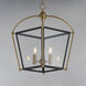 McCadden 3 Light 13.5 inch Black and Natural Aged Brass Entry Foyer Pendant Ceiling Light