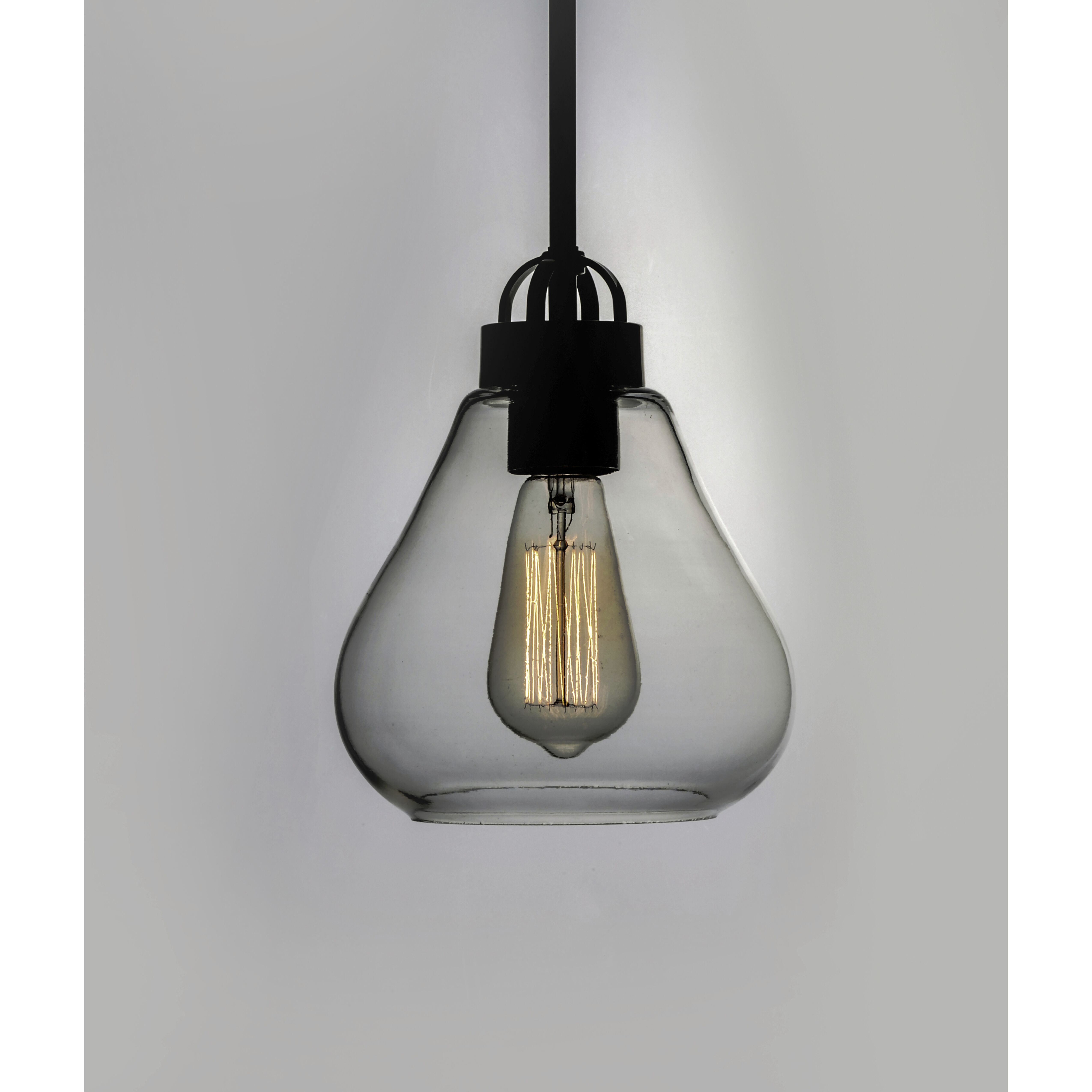 Dianne Single Pendant Ceiling Light in Satin Nickel, Clear