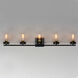 Pinn 5 Light 39 inch Black and Satin Brass Bath Vanity Wall Light