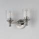 Swirl 2 Light 14 inch Satin Nickel Bath Vanity Wall Light