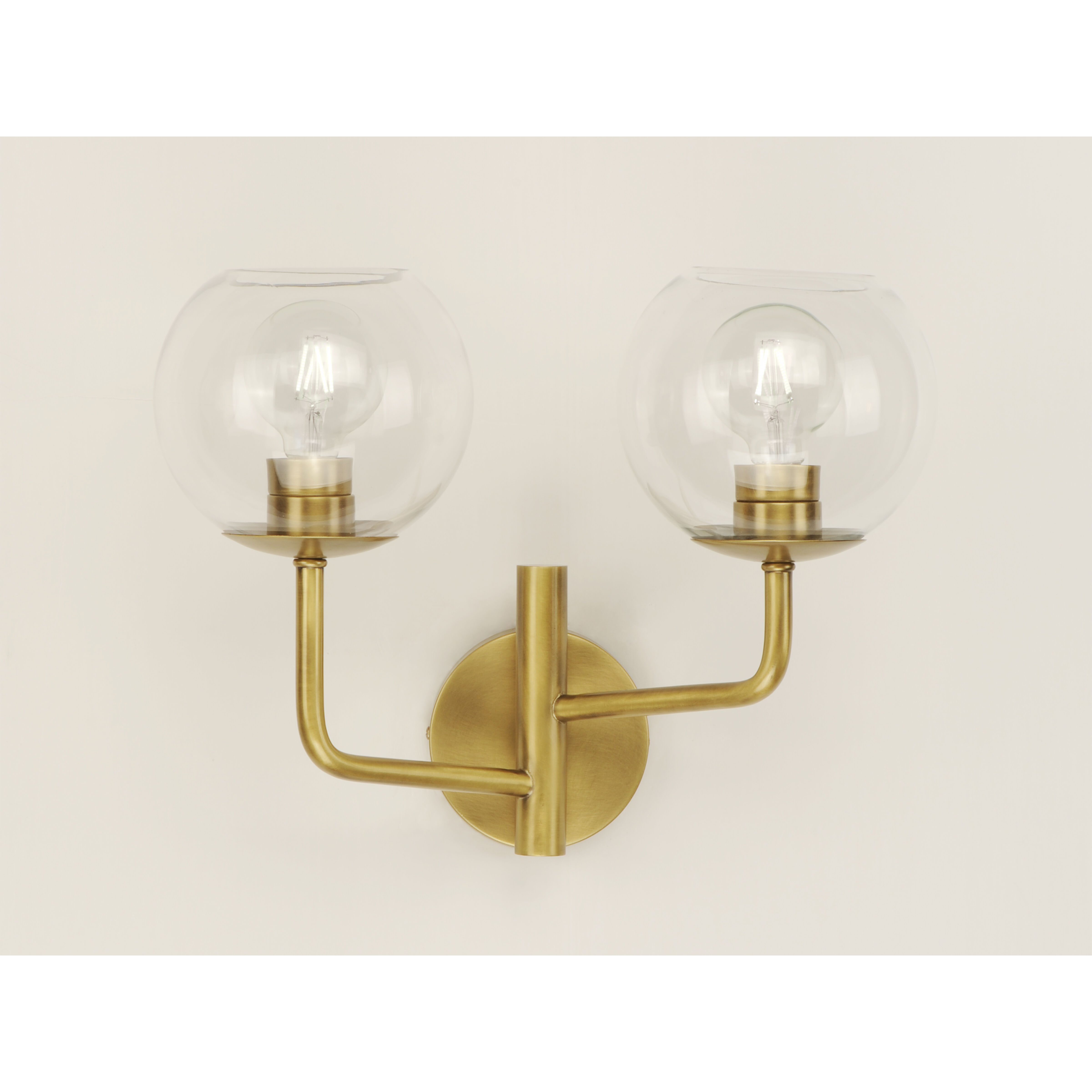 Branch 2 Light 18 inch Natural Aged Brass Vanity Light Wall Light