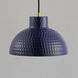 Rockport 1 Light 10 inch Glossy Navy and Natural Aged Brass Single Pendant Ceiling Light in Green and Natural Aged Brass