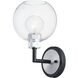 Vessel 1 Light 7.25 inch Black and Brushed Aluminum Bath Vanity Wall Light