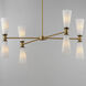 Krevat 8 Light 18 inch Black and Natural Aged Brass Chandelier Ceiling Light
