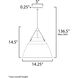Nordic 1 Light 14.25 inch Tan Leather and White Single Pendant Ceiling Light
