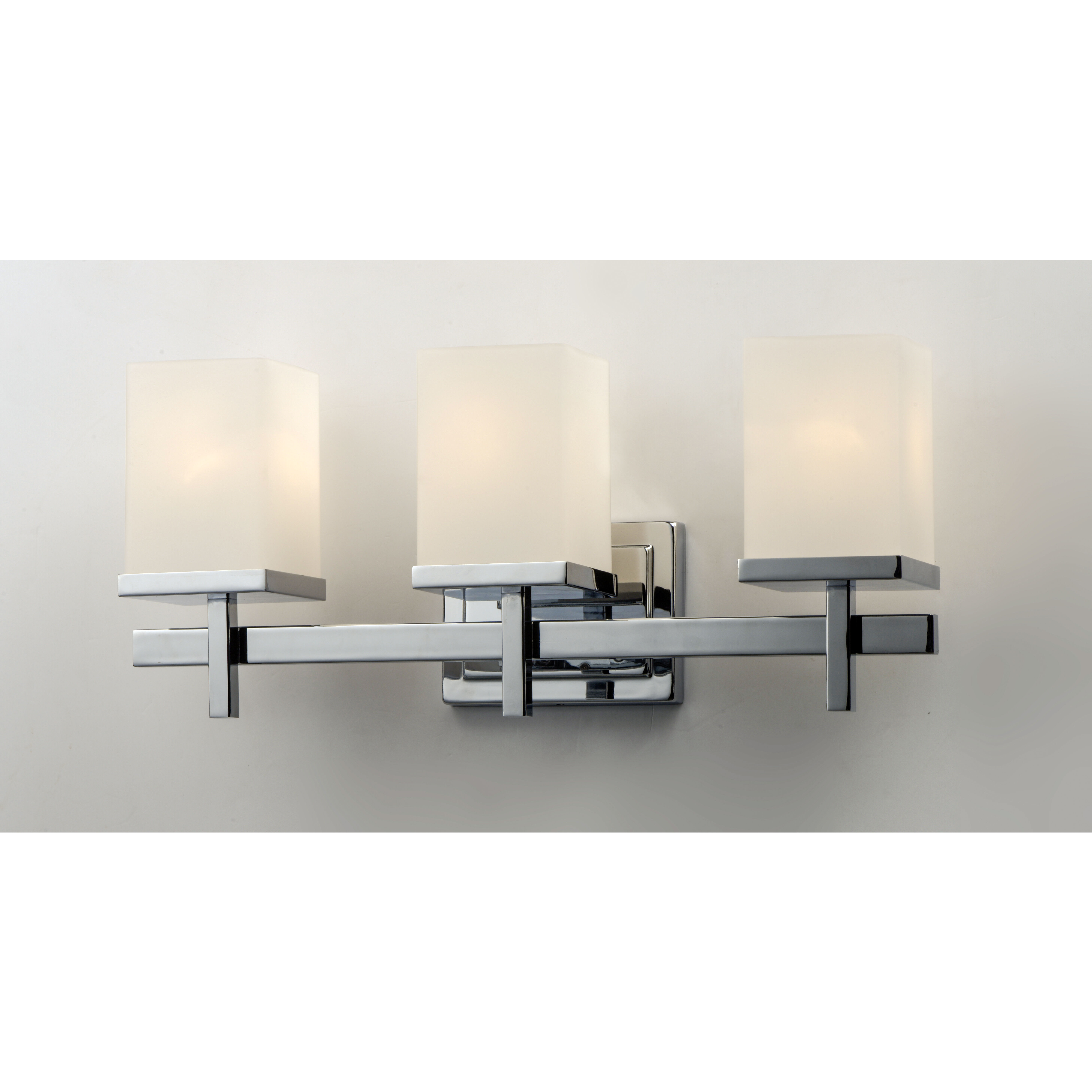 Tetra 3 Light 22 inch Polished Chrome Bath Vanity Wall Light in Satin White