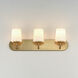 Durham 3 Light 24 inch Natural Aged Brass Bath Vanity Wall Light