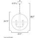 Compass 4 Light 22.5 inch Antique Pecan and Black Outdoor Pendant