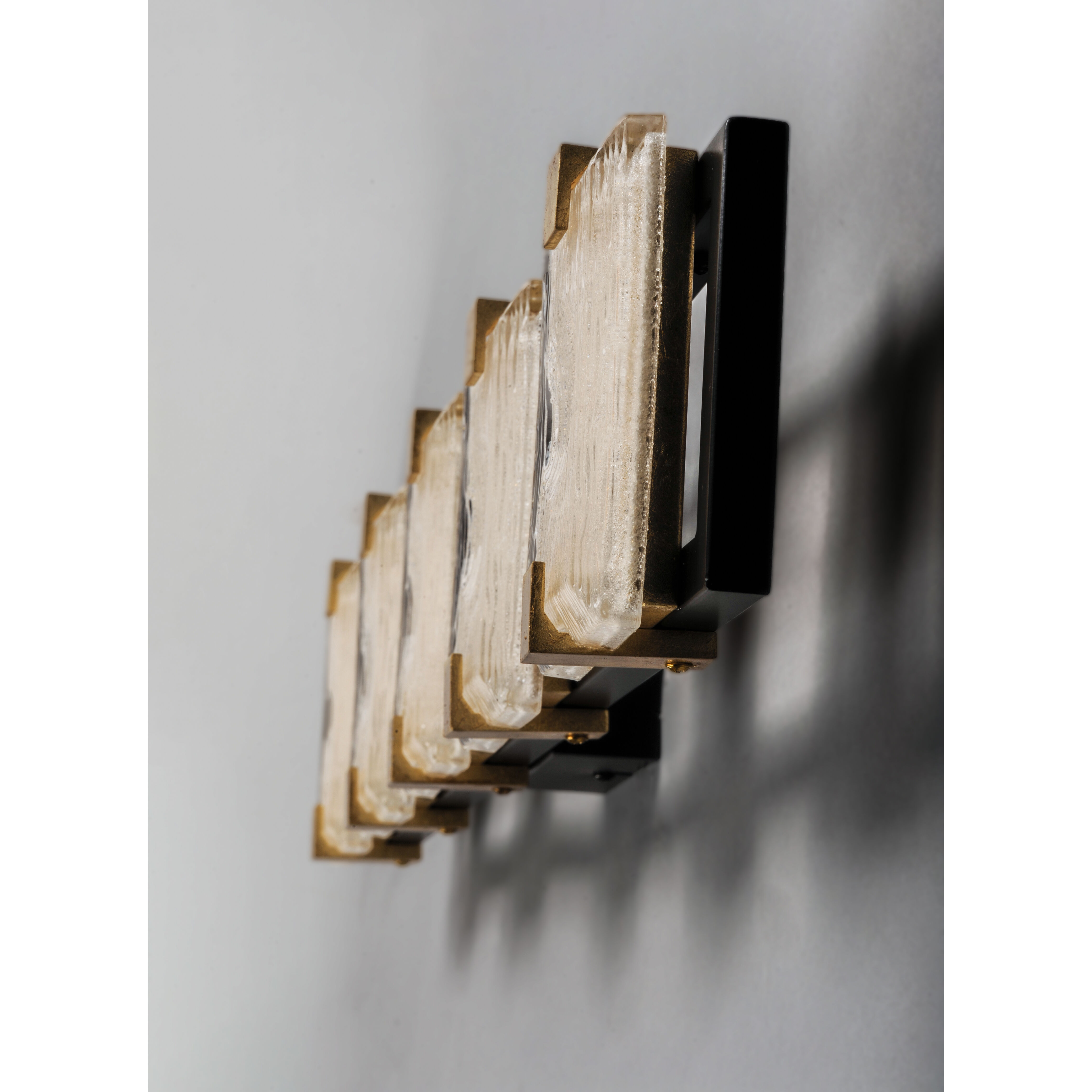 Radiant LED 35 inch Black/Gold Leaf Bath Vanity Wall Light