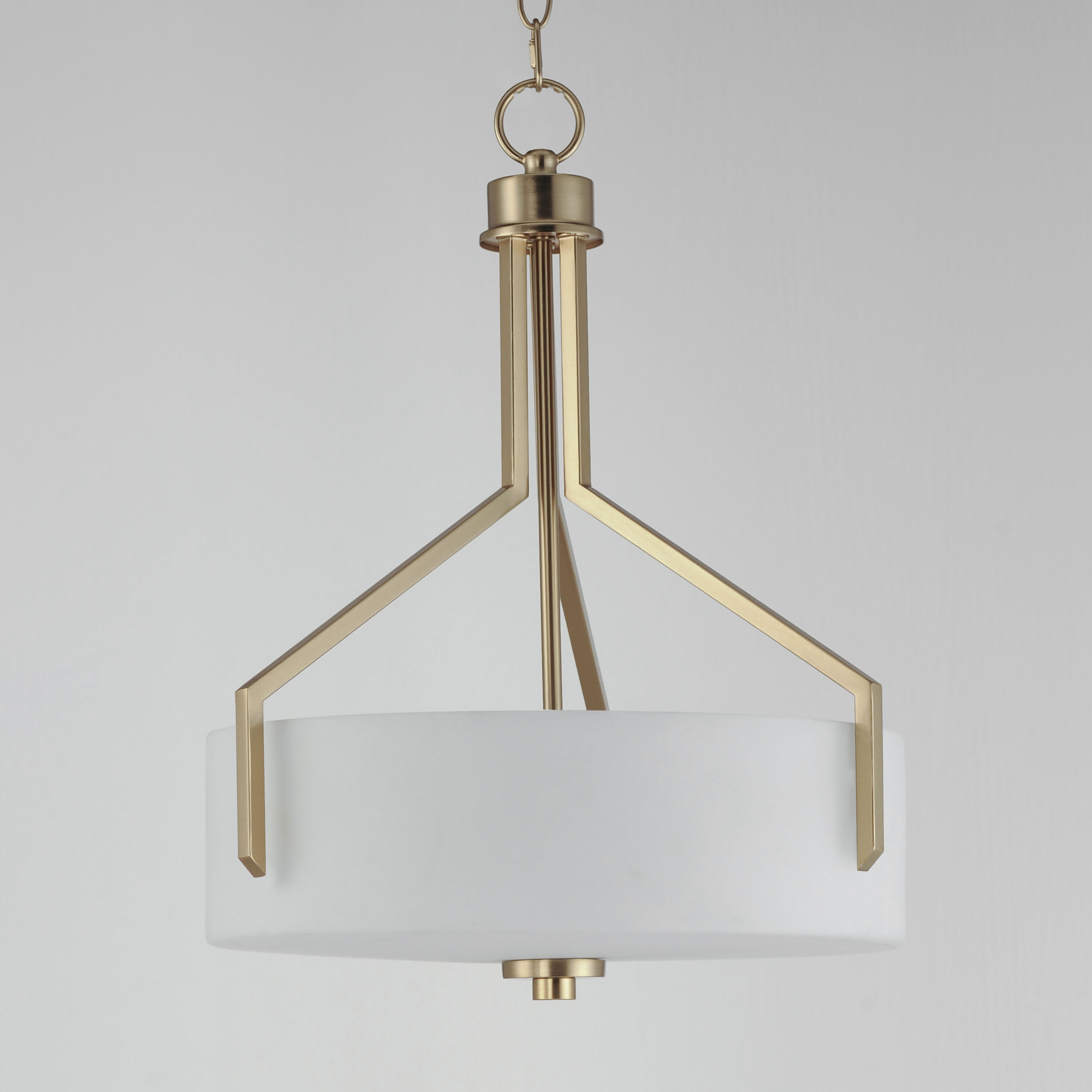 Dart 3 Light 16.75 inch Satin Brass Entry Foyer Pendant Ceiling Light