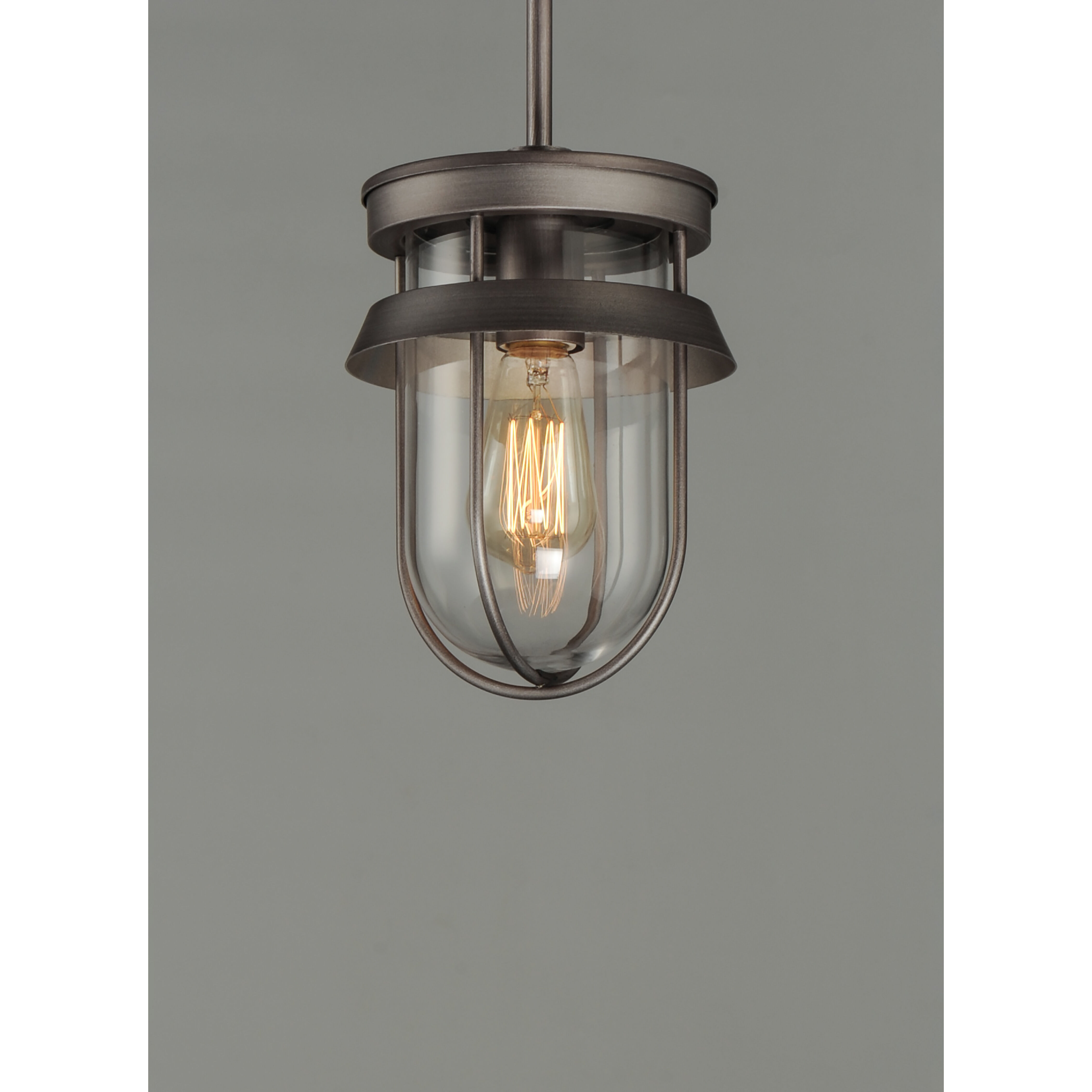 Breakwater 1 Light 7 inch Weathered Zinc Semi-Flush Mount Ceiling Light