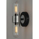 Dual 2 Light 4.75 inch Black and Brushed Aluminum Bath Vanity Wall Light