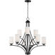 Deven 9 Light 32 inch Black Multi-Tier Chandelier Ceiling Light