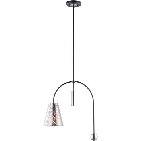 Filter 1 Light 7 inch Black/Satin Nickel Single Pendant Ceiling Light