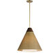 Sumatra 1 Light 20 inch Natural Aged Brass Single Pendant Ceiling Light