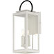 Nassau Vivex 2 Light 21.25 inch White and Black Outdoor Wall Mount in Clear