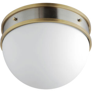 Duke 1 Light 12.25 inch Satin Nickel and Satin Brass Flush Mount Ceiling Light