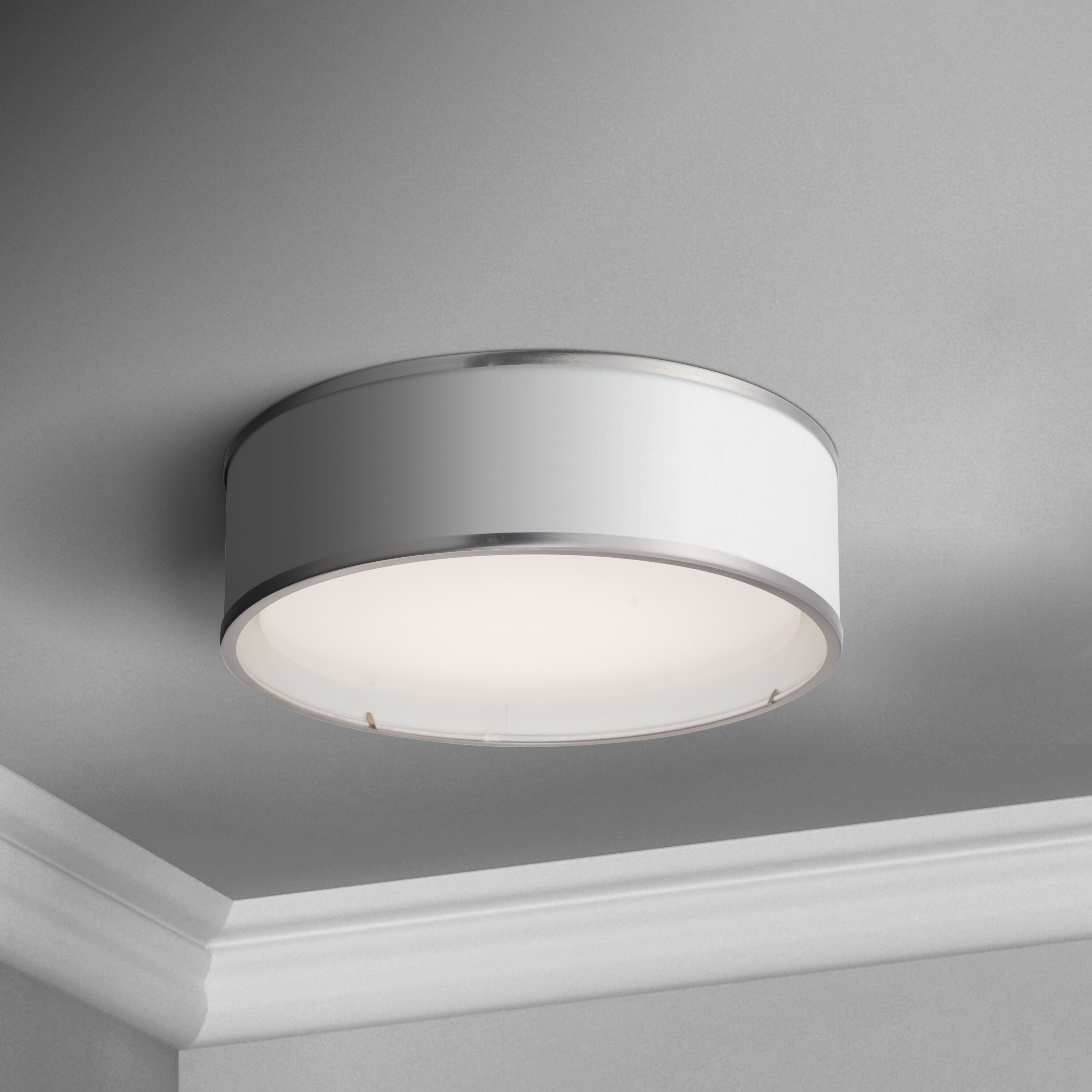 Prime LED 16 inch Satin Nickel Flush Mount Ceiling Light