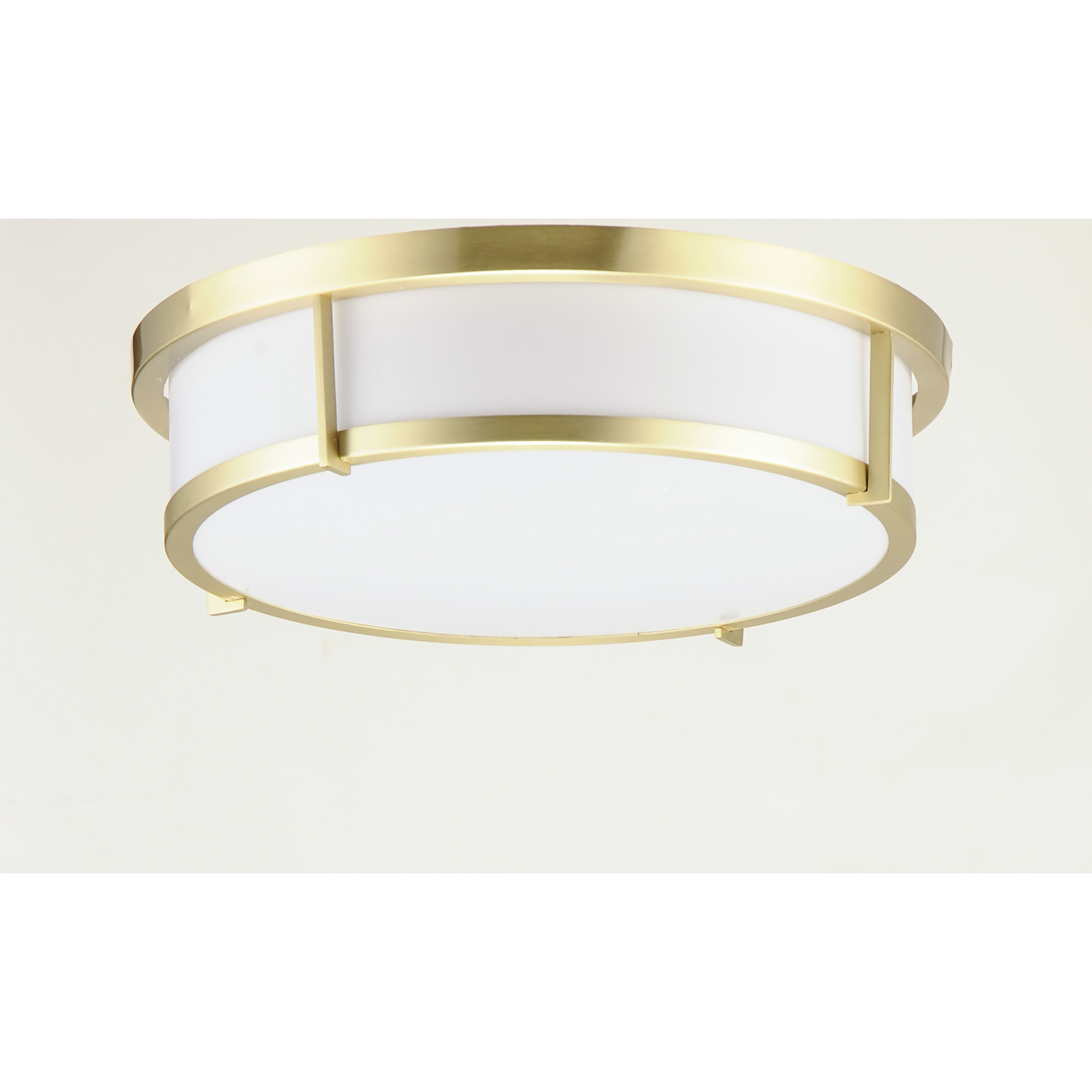 Rogue E26 2 Light 13 inch Satin Brass Flush Mount Ceiling Light