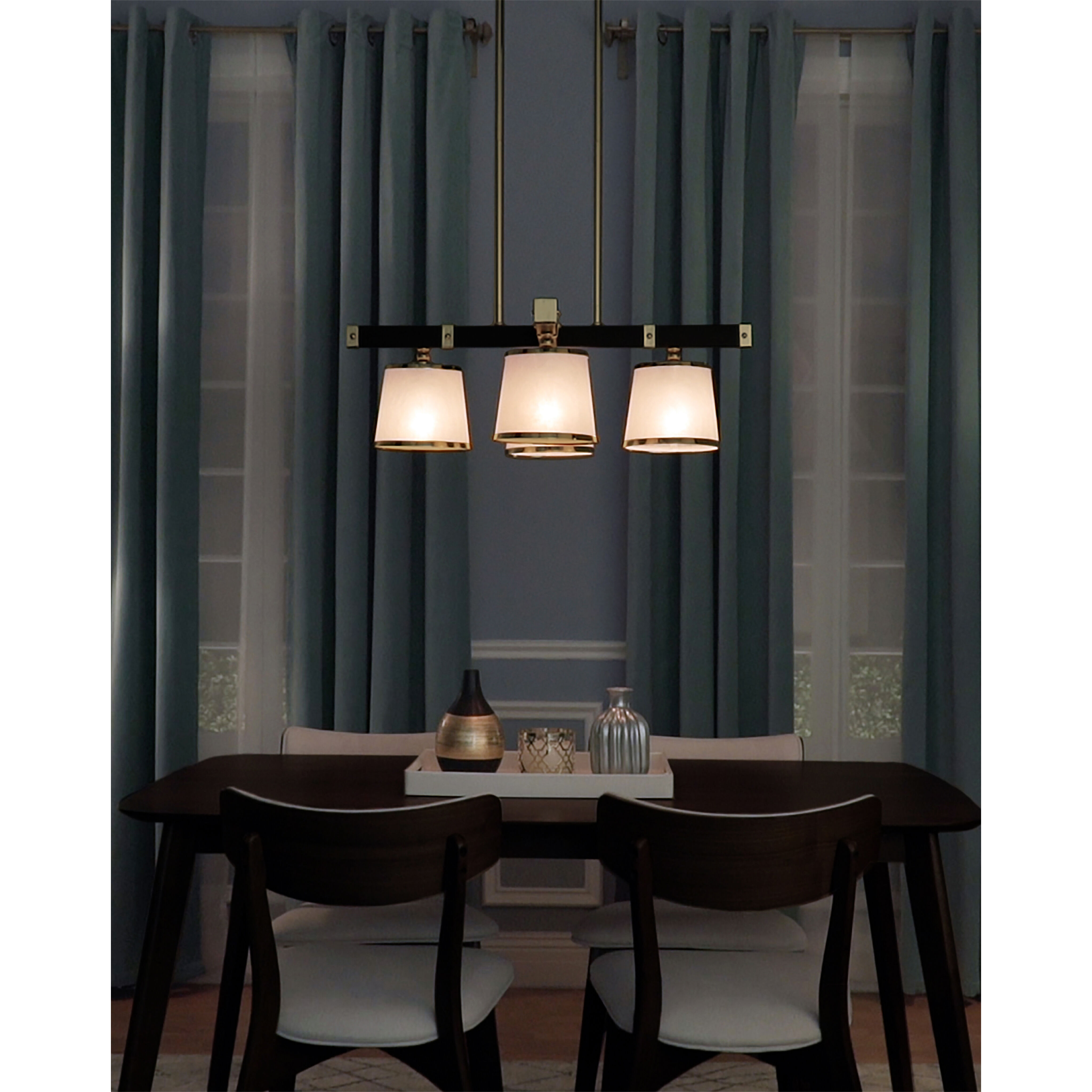 Maritime 4 Light 29.25 inch Antique Pecan/Satin Brass Chandelier Ceiling Light