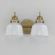 Hollis 2 Light 15.25 inch Natural Aged Brass Wall Sconce Wall Light