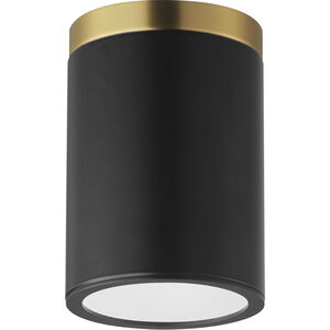 Dapper 1 Light 4.75 inch Black and Antique Brass Semi-Flush Mount Ceiling Light