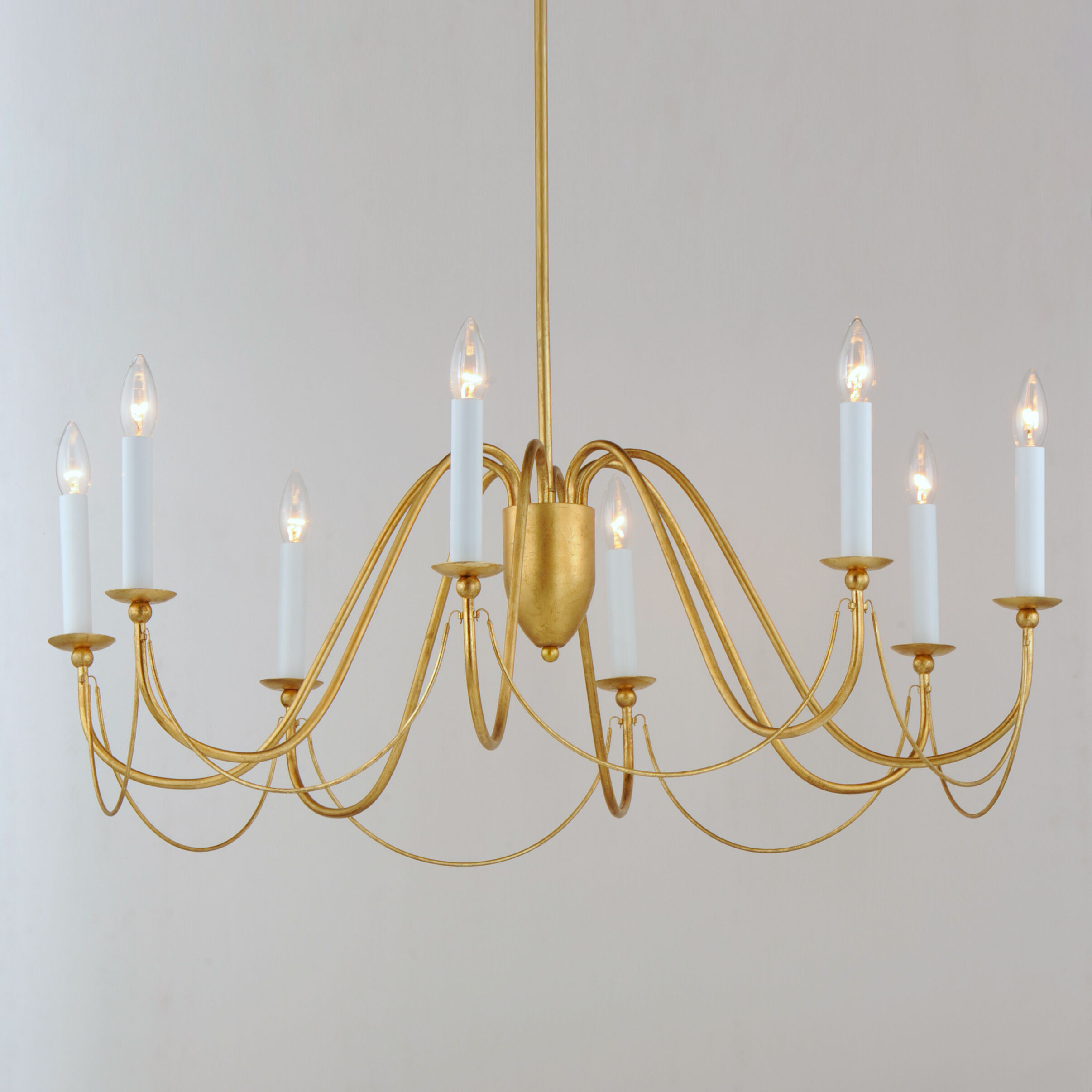 Maxim 12168GL Plumette 8 Light 36 inch Gold Leaf Chandelier