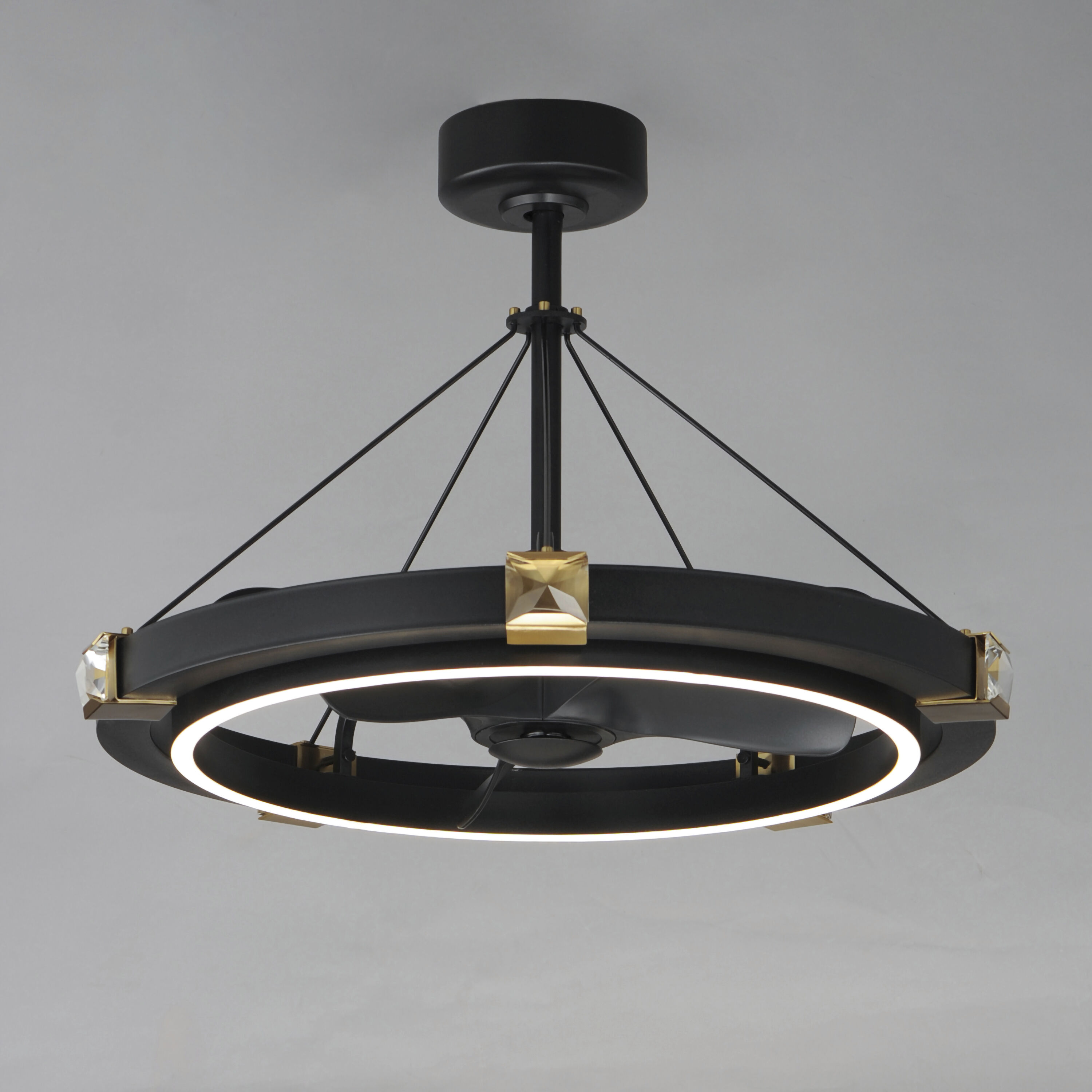Jewel 33 inch Black and Gold Fandelight