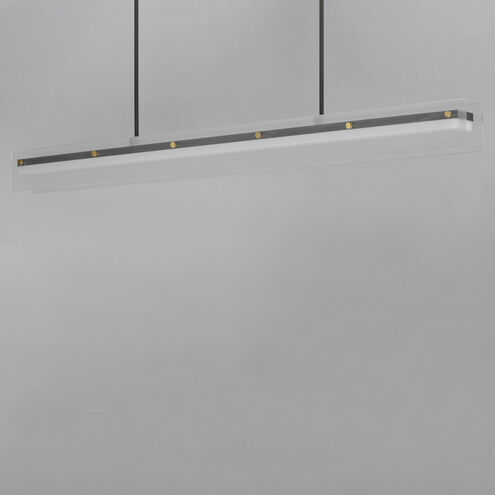 Spectre LED 61.5 inch Black and Natural Aged Brass Linear Pendant Ceiling Light