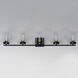 Pinn 5 Light 39 inch Black and Satin Brass Bath Vanity Wall Light