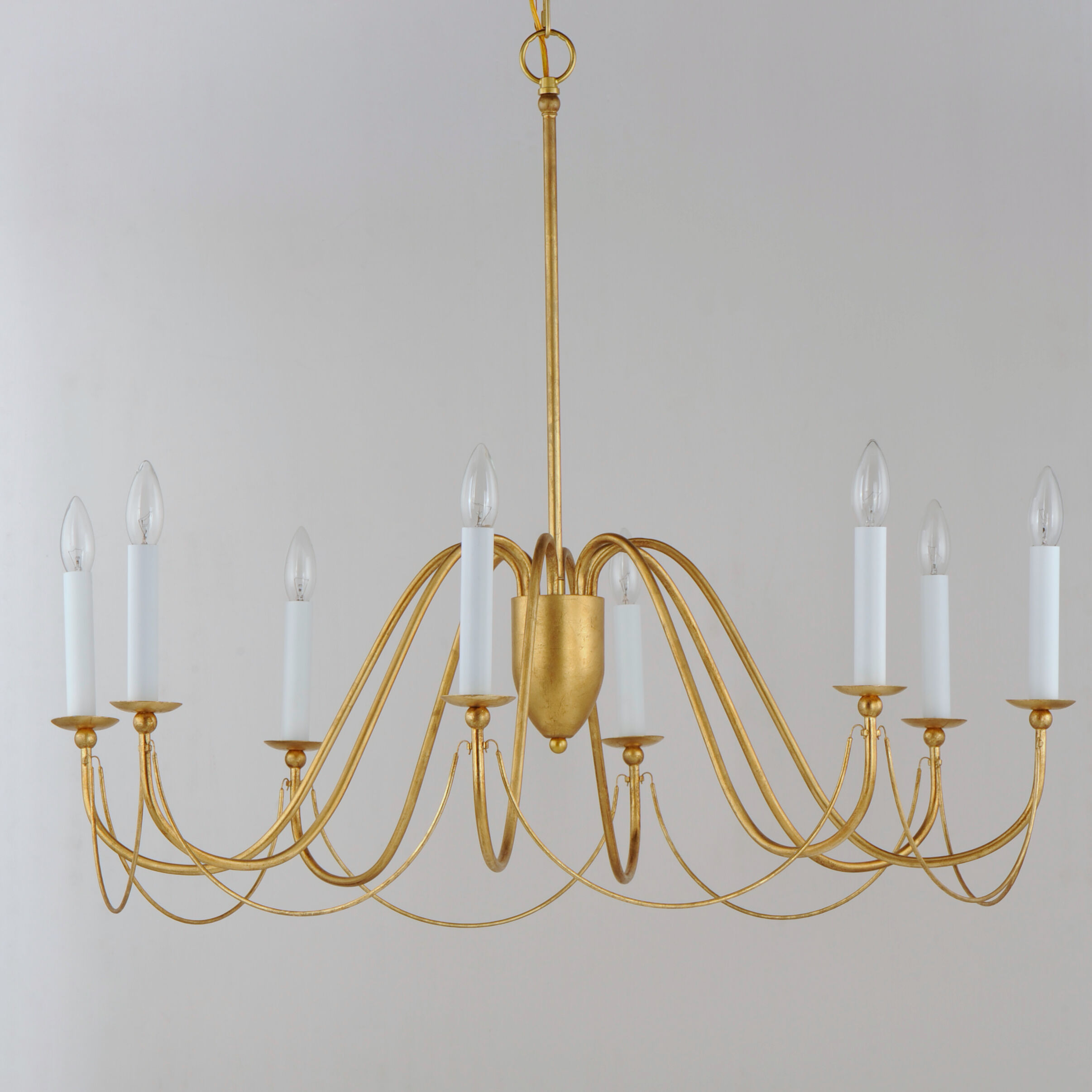 Plumette 8 Light 36 inch Gold Leaf Chandelier Ceiling Light