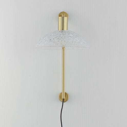 Metropolis LED 10 inch Satin Brass Pin Up Wall Sconce Wall Light