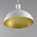 Dawn 1 Light 15.25 inch White and Satin Brass Single Pendant Ceiling Light