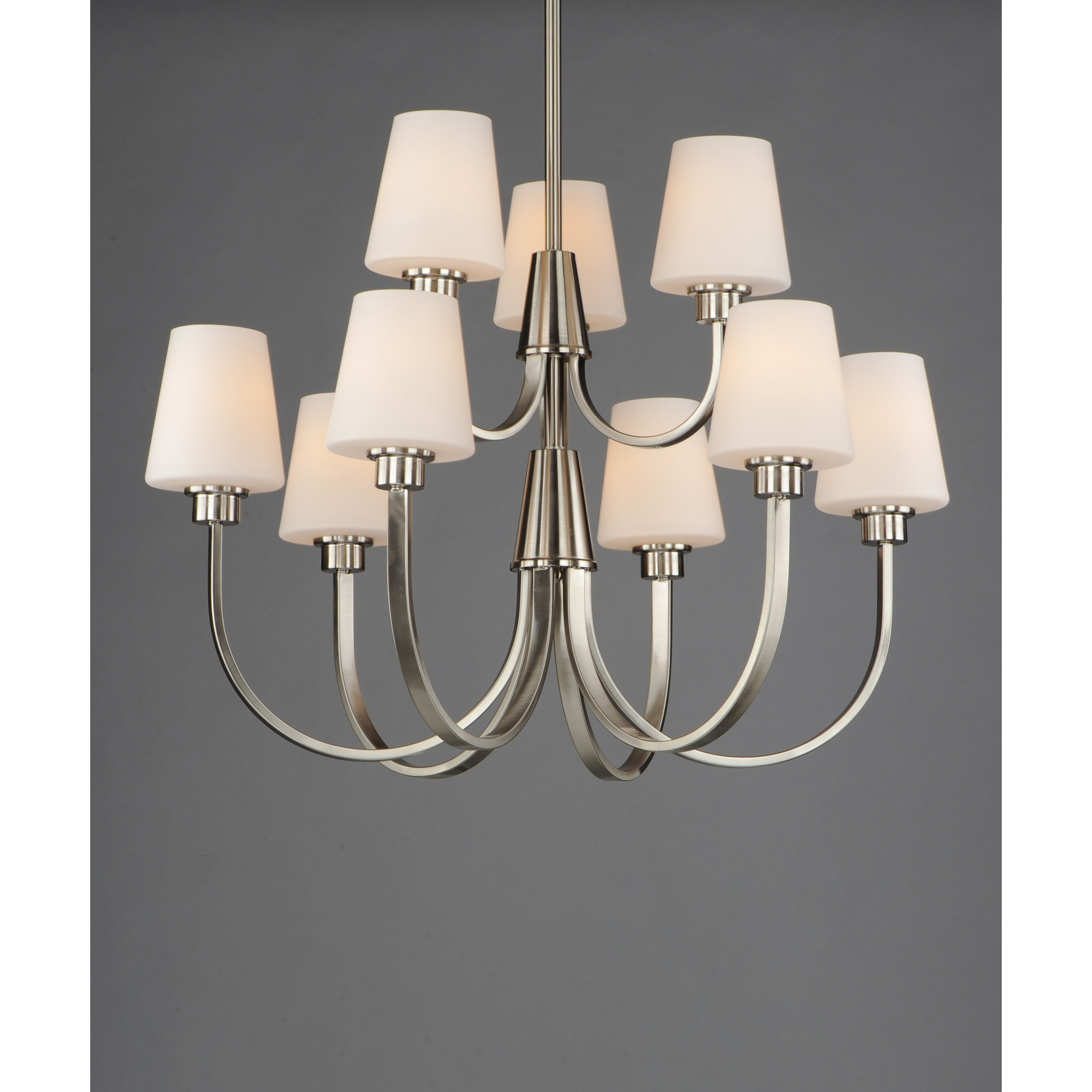 Shelter 9 Light 30 inch Satin Nickel Chandelier Ceiling Light
