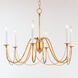 Plumette 6 Light 28 inch Gold Leaf Chandelier Ceiling Light
