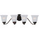 Basix 4 Light 27.5 inch Oil Rubbed Bronze Bath Vanity Wall Light in Frosted